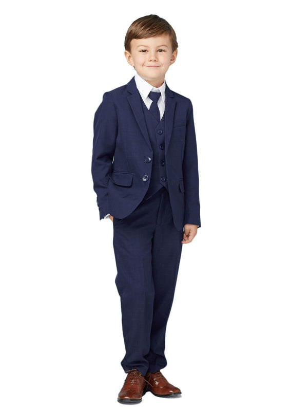 Stylish Slim Fit 5 Pieces Jacket Vest Pants Suit for Boys, Sizes 2T-7 - SophiasStyle.com